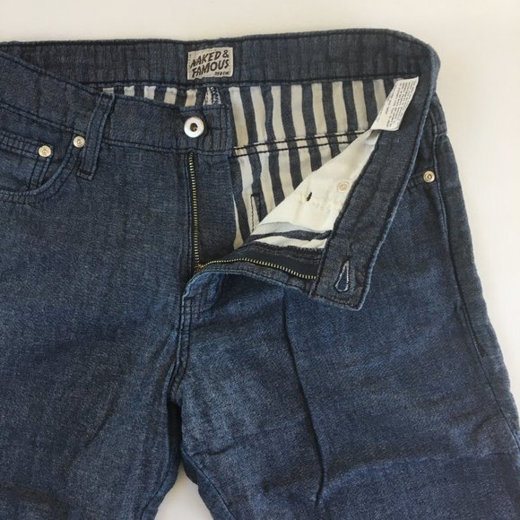 Naked & Famous Slim Guy Linen Blended Jeans 31 - Picture 3 of 11